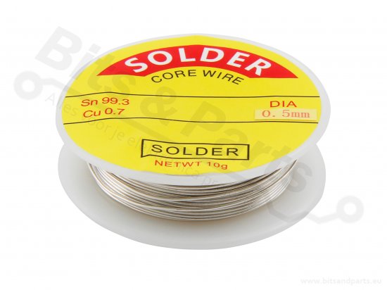 Soldeertin Loodvrij Sn99,3/Cu0,7 Ø0,5mm rol 10g